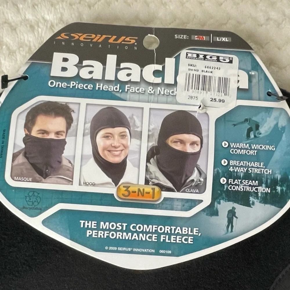Seirus Innovation Black 3-in-1 Balaclava